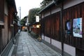 alley (ishibe alley) and old wood houses in kyoto (japan)