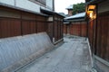 alley (ishibe alley) and old wood houses in kyoto (japan)