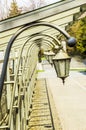 Alley with lanterns in spring Royalty Free Stock Photo