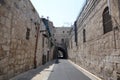 An alley leading to the Western Wall through the Old City of Jerusalem Royalty Free Stock Photo