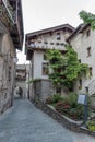 Alley in the mountain village in Bard, vertical image Royalty Free Stock Photo