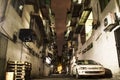 Alley in the night in Kuala Lumpur poor suburb