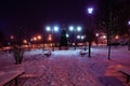 Alley night lamp winter Royalty Free Stock Photo