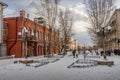 The alley and the old architecture in the downtown of Ulan-Ude, Buryatiya, Russia.