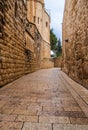 An alley in the old city in Jerusalem. Royalty Free Stock Photo