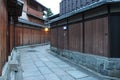 alley and old houses (ishibe alley) in kyoto (japan)