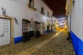 Alley in the old town, with Christmas decorations, Obidos