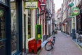 Alley in the old town of Leiden, Netherlands