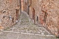 Alley in the old village Castiglione d'Orcia, Siena, Tuscany, It