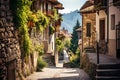 alley in quaint European mountain village