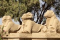 Alley of the ram-headed Sphinxes. Karnak Temple. Luxor, Egypt Royalty Free Stock Photo