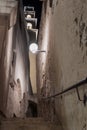 Alley of the sign of the zodiac Libra at night in on old city YaAlley of the sign of the zodiac Libra at night in on old city Yafo