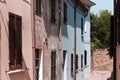 Alley of a small Italian village with old brick houses Italy, Europe Royalty Free Stock Photo