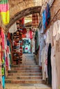 Alley with small shop in the old city in Jerusalem Royalty Free Stock Photo