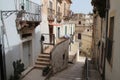 alley, stairs and old houses in ragusa in sicily (italy)