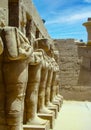 Alley of statues. Ancient Karnak Temple of the Pharaohs, Luxor, Egypt.