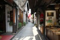 An alley and a street in water township of Zhouzhuang, Suzhou, China