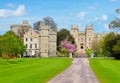 Alley to Windsor castle in spring, London suburbs, UK