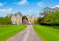 Alley to Windsor castle in spring, London suburbs, UK