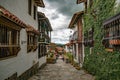 Alley between traditional houses in Duitama, Colombia Royalty Free Stock Photo