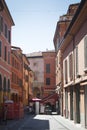 Alley with typical houses in Bologna, Italy Royalty Free Stock Photo