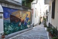 Alleyway in Diamante, village of the murales in Calabria Royalty Free Stock Photo