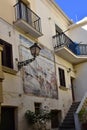 Alleyway in Diamante, village of the murales in Calabria