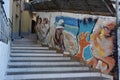 Alleyway in Diamante, village of the murales in Calabria