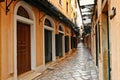 The alleyways in Corfu, Greece Royalty Free Stock Photo