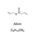 Allicin, the aroma of fresh garlic, chemical formula and structure