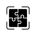 Black solid icon for Allied, complex and puzzle