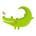 Alligator animal set illustration vector