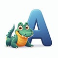 alligator clipart and letter A