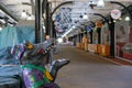 Alligator figure at entrance to Empty French Market in French Quarter During Covid-19 Virus Pandemic