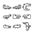 alligator icon or logo isolated sign symbol vector illustration