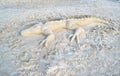 Alligator Sand Sculpture Royalty Free Stock Photo