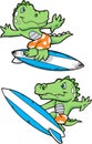 Alligator Surfing Illustration