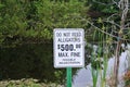 Alligator signage in a national park on Sanibel island Florida Royalty Free Stock Photo
