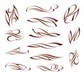 ÃÂ¡alligraphic abstract vignettes tattoo.Brown .Vector illustration.