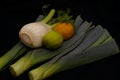 Allium ampeloprasum Vegetable Leek still life Royalty Free Stock Photo