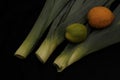 Allium ampeloprasum Vegetable Leek still life Royalty Free Stock Photo