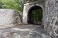 gloomy looking gate to a park