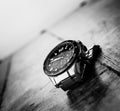 Alloa, Scotland - 17 July 2019 - classic watch isolated on a dark background. Accurist man watch