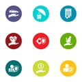 Allocate icons set, flat style Royalty Free Stock Photo