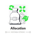 Allocation flat outline concept icon Royalty Free Stock Photo