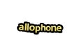 ALLOPHONE writing vector design on a white background