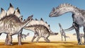 Allosaurus attacks Stegosaurus