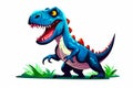 Allosaurus. Dinosaur, cartoon style, kids content.