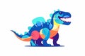 Allosaurus. Dinosaur, cartoon style, kids content.