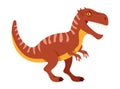 Allosaurus dinosaur. Flat vector clipart, illustration Royalty Free Stock Photo
